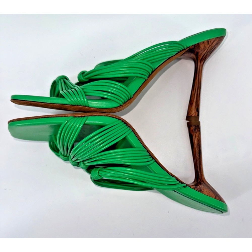 Joie Emerald Green Strappy Sandals 6.5 Square Toe High Heel Mule Y2K Party - Picture 8 of 12